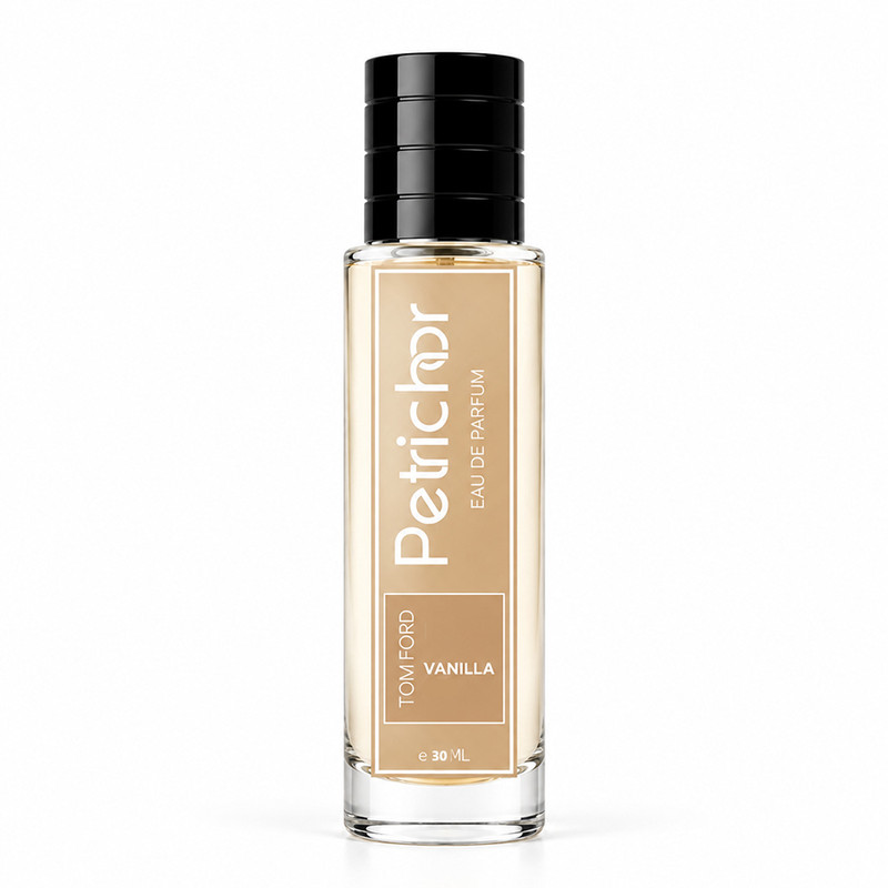 عطر جیبی زنانه پتریکور مدل تام فورد وانیلا، با رایحه کهربا وانیلی و پخش بوی قوی حجم 30 میلی‌لیتر