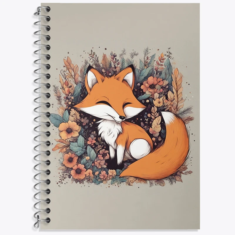 دفتر زبان 50 برگ خندالو مدل دو خط طرح روباه کیوت کد N1461