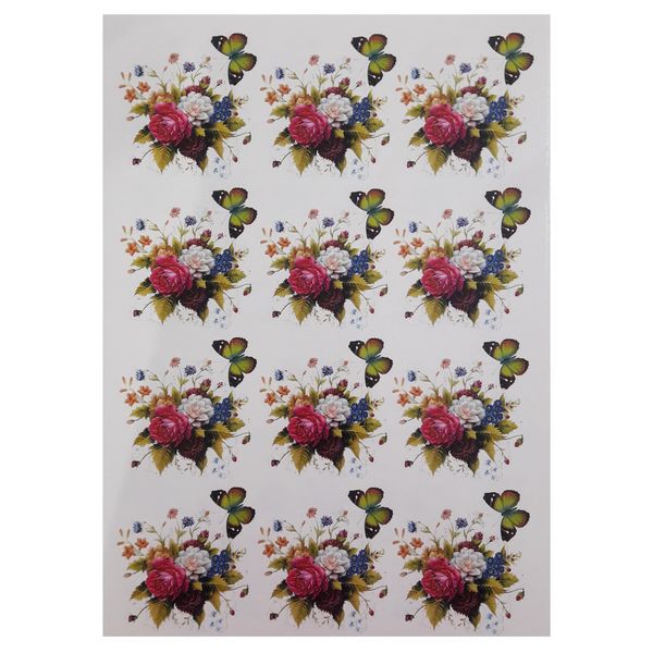 برچسب  ترنسفر مدل گل و پروانه برچسب  ترنسفر مدل گل و پروانه