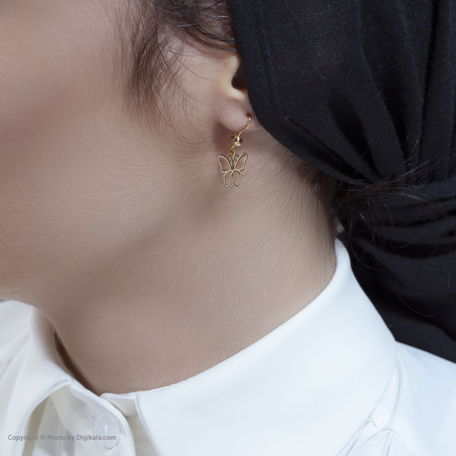 نیم ست طلا 18 عیار زنانه مایا ماهک مدل MS0551 طرح پروانه -  - 8