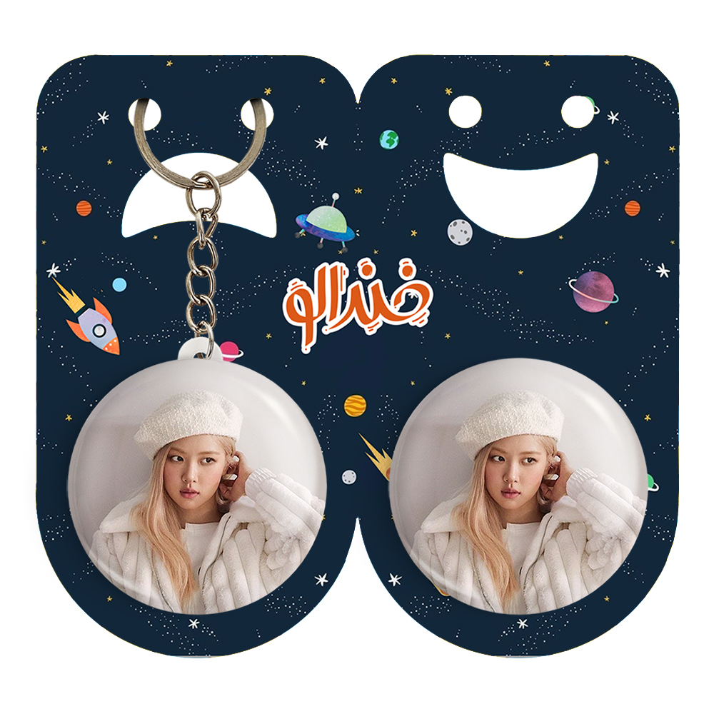 پیکسل خندالو مدل رزی بلک پینک کد 14423 به همراه جاکلیدی