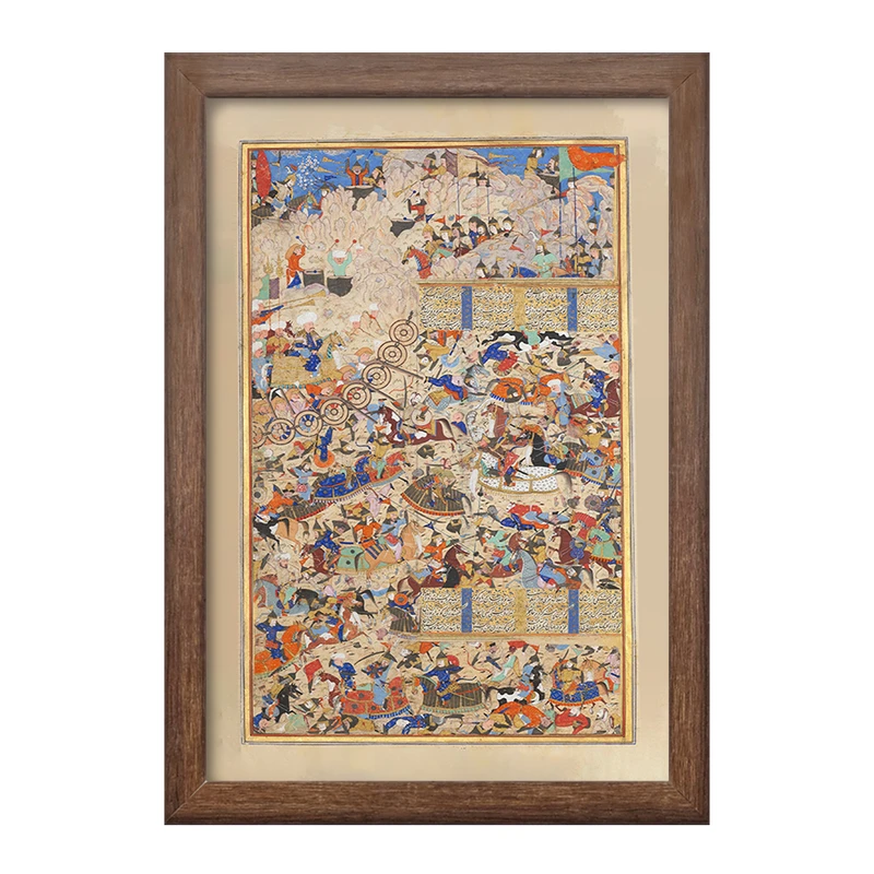 تابلو خندالو طرح نقاشی برگی از شاهنامه ایرانیان و تورانیان کد F12211