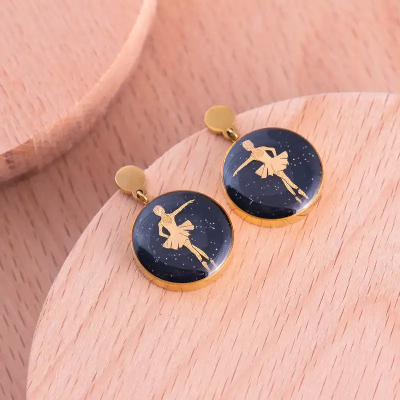 گوشواره زنانه زرسام مدل بالرین کد 10007065