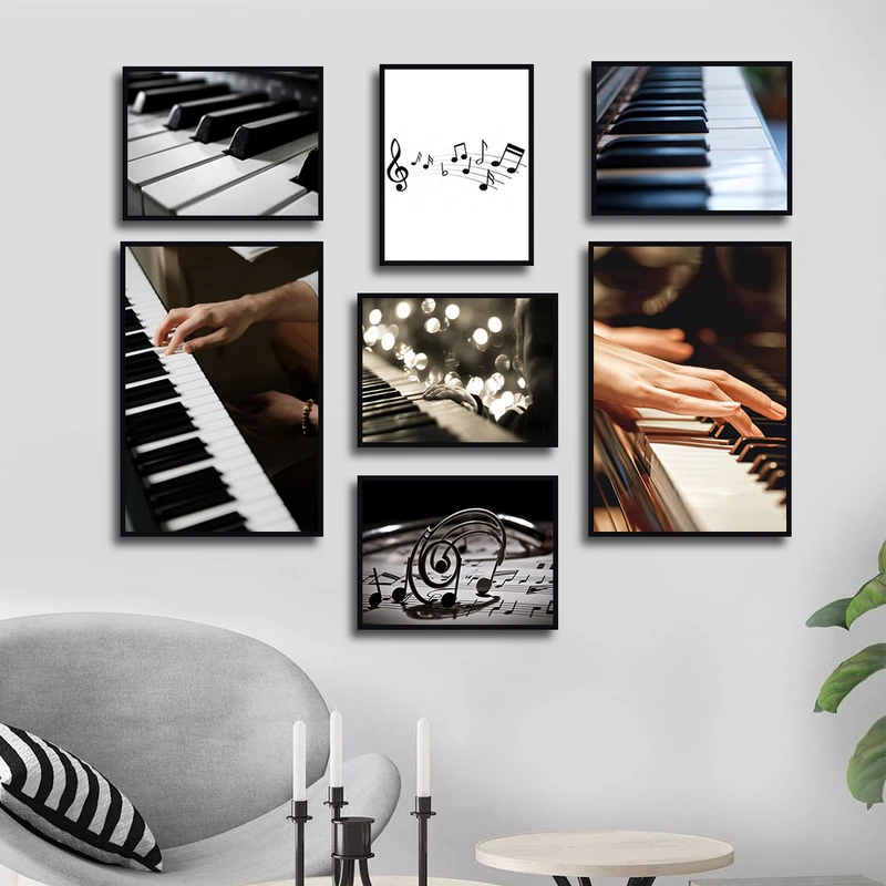 تابلو بکلیت طرح ساز موسیقی پیانو مدل B-3065 مجموعه 7 عددی