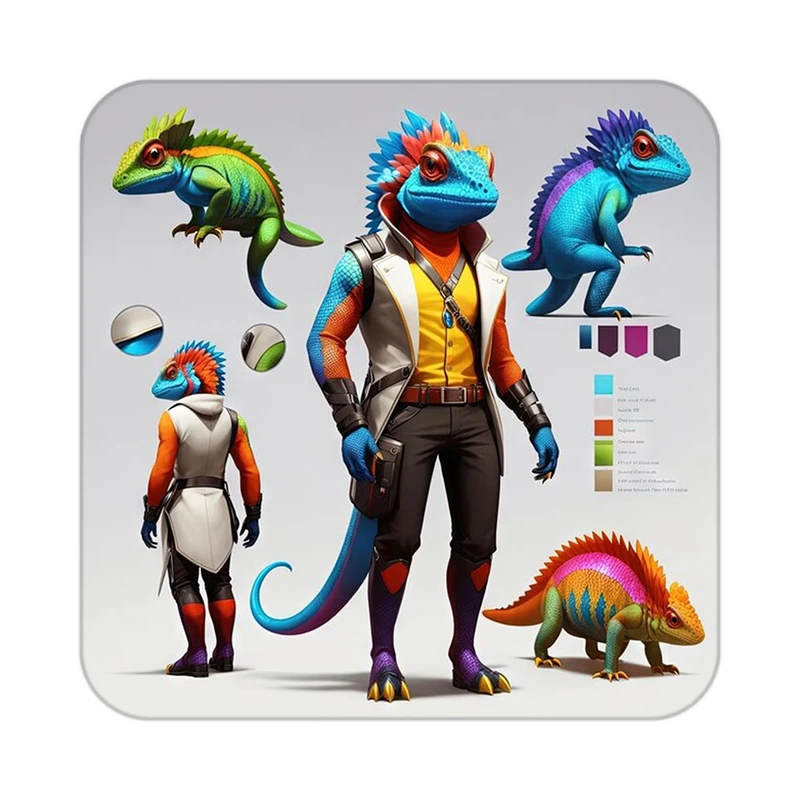 زیر لیوانی کاکتی طرح حیوانات رنگی مدل mp26516