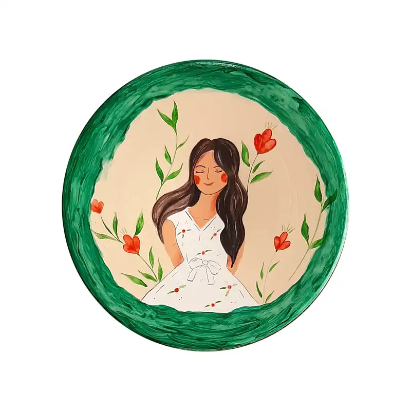 بشقاب دیوارکوب سفالی کد D198 مجموعه 2 عددی