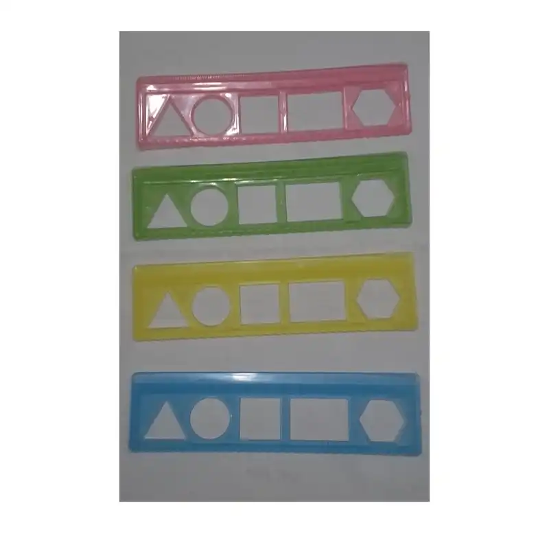 خط کش 15 سانتی متری مدل شابلون دار کد 007 بسته 2 عددی