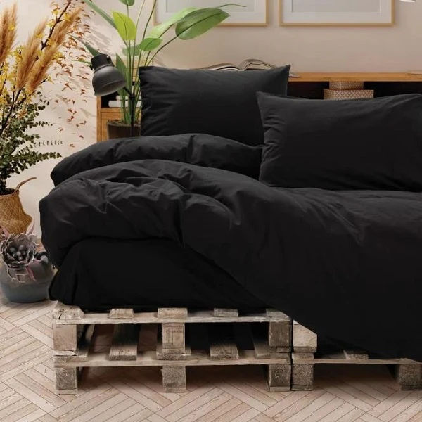 سرویس ملحفه 2 نفره 6 تکه کاتن باکس مدل NEAT SIYAH