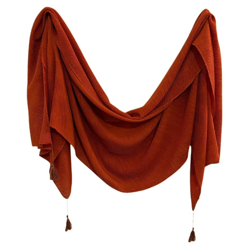 شال زنانه مدل پلیسه نخی ریز مزونی کد ۰۰۶۰