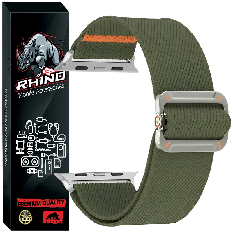 بند راینو مدل Solo Elastic مناسب برای اپل واچ سایز 46 میلی متری سری 10/11