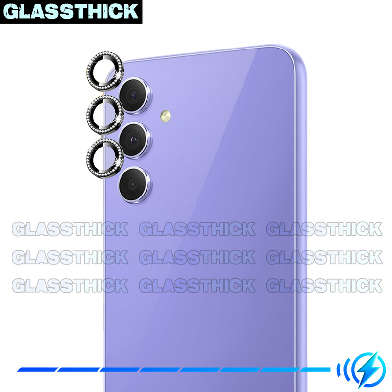 محافظ لنز دوربین گلستیک مدل Ring Metal Diamond مناسب برای گوشی موبایل سامسونگ Galaxy A54 5G