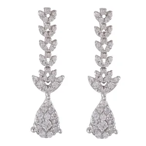 گوشواره طلا 18 عیار زنانه جواهری گاندی مدل 22265
