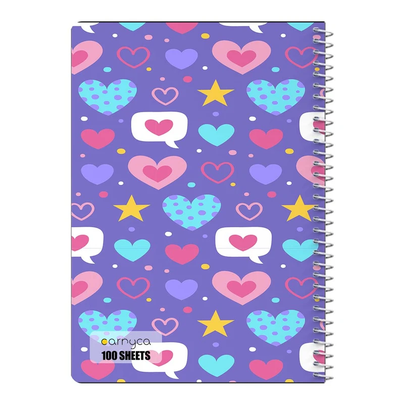 دفتر مشق 100 برگ سیمی کارنیکا طرح پترن عشق Love Pattern کد 91015