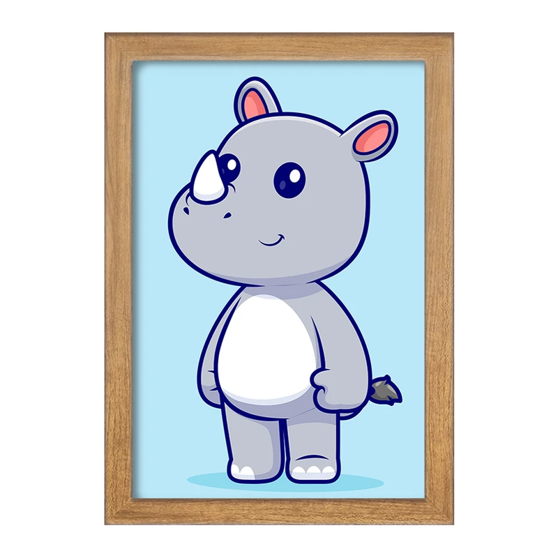 تابلو خندالو مدل حیوانات بامزه کرگدن کد 29705