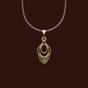 گردنبند طلا 18 عیار زنانه مدوپد مدل هندسی کد W2-1-1014