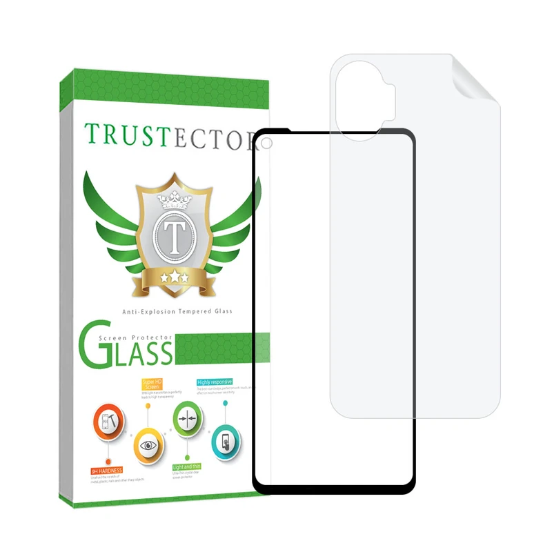 محافظ صفحه نمایش سرامیکی مات تراستکتور مدل MCERAMNANOT مناسب برای گوشی موبایل ناتینگ فون Nothing Phone 1 به همراه محافظ پشت گوشی هیدروژل