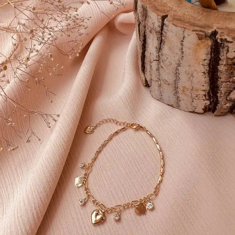 دستبند زنانه ژوپینگ مدل قلبی کد 3006