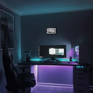 چراغ دیواری نئون دیزاین طرح Pubg-Logo-BL_WHT