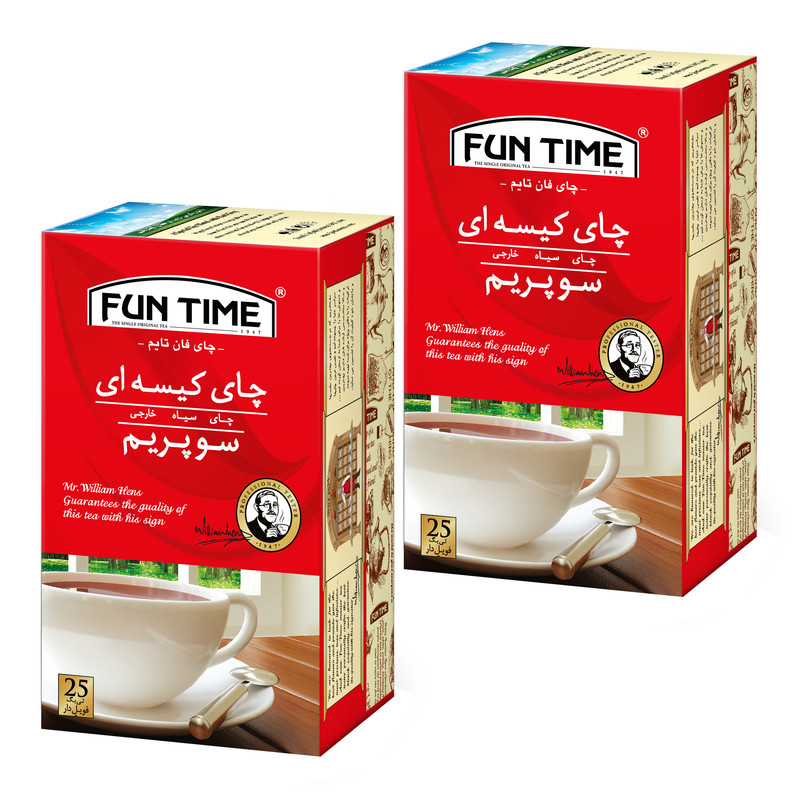 چای سیاه کیسه ای سوپریم فان تایم دو بسته 25 عددی