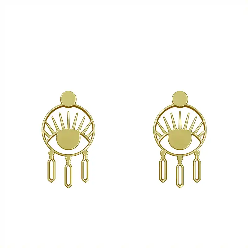 گوشواره طلا 18 عیار زنانه مدوپد مدل چشم کد GA1-15025