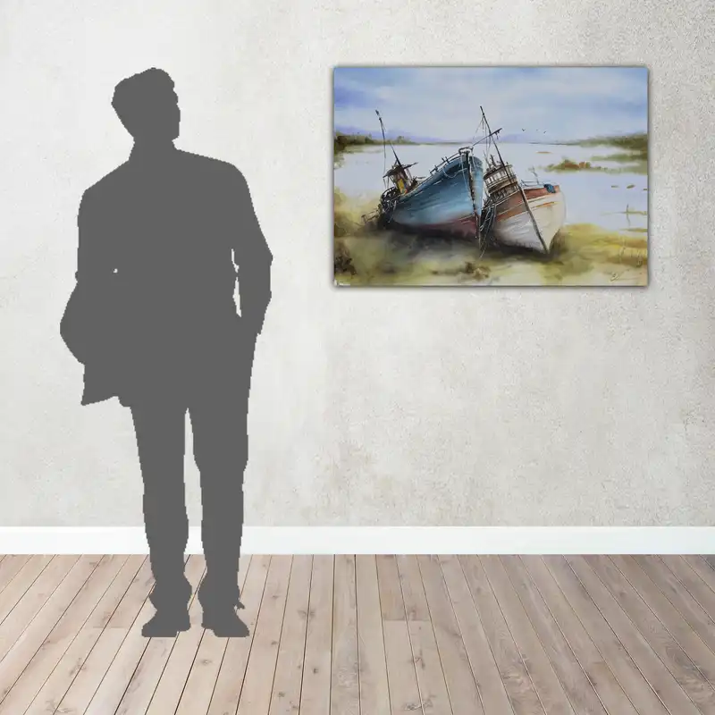 نقاشی آبرنگ طرح ساحل کد 030