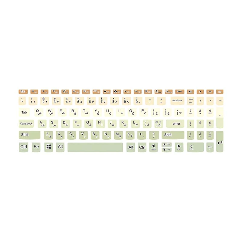 برچسب حروف فارسی کیبورد توییجین و موییجین مدل colors 20 مناسب برای لپ تاپ لنوو 15 و 15.6 اینچ 