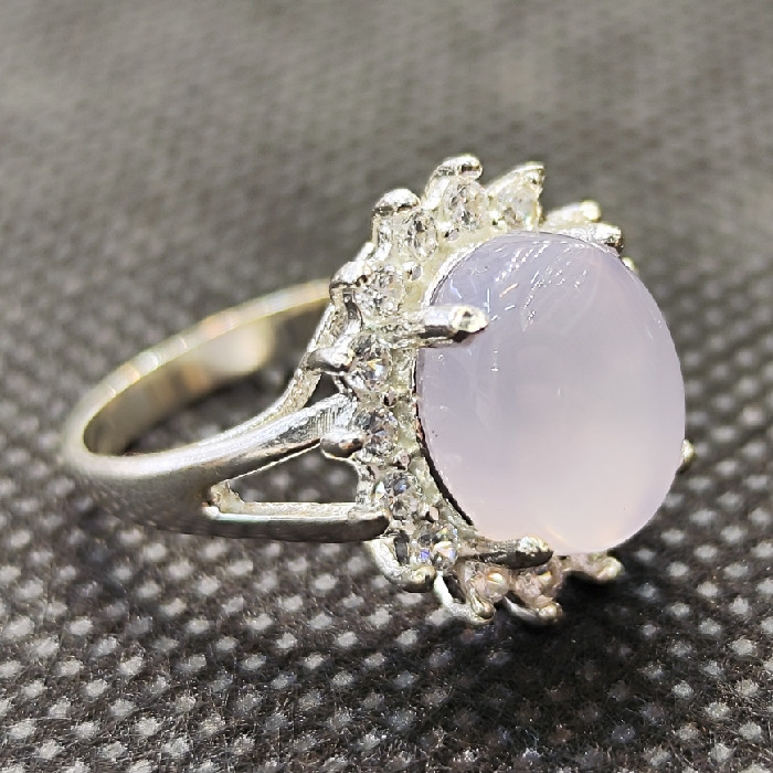 انگشتر نقره زنانه مدل سنگ عقیق یمانی کبود کد 123