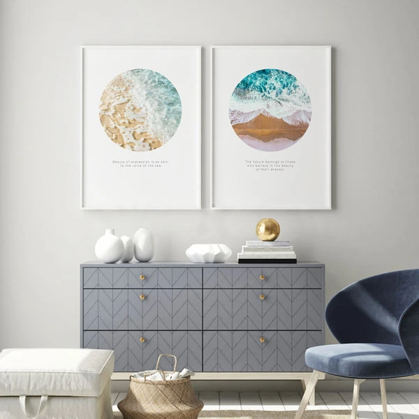 تابلو سالی وود طرح ساحل کد T110712 مجموعه 2 عددی