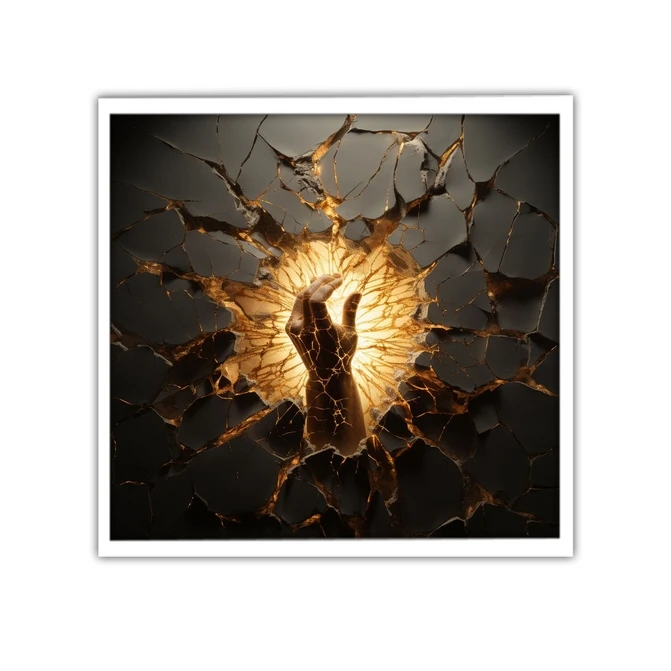 تابلو نوری بکلیت طرح شیشه شکسته مدل لایت باکس W-MID-19641