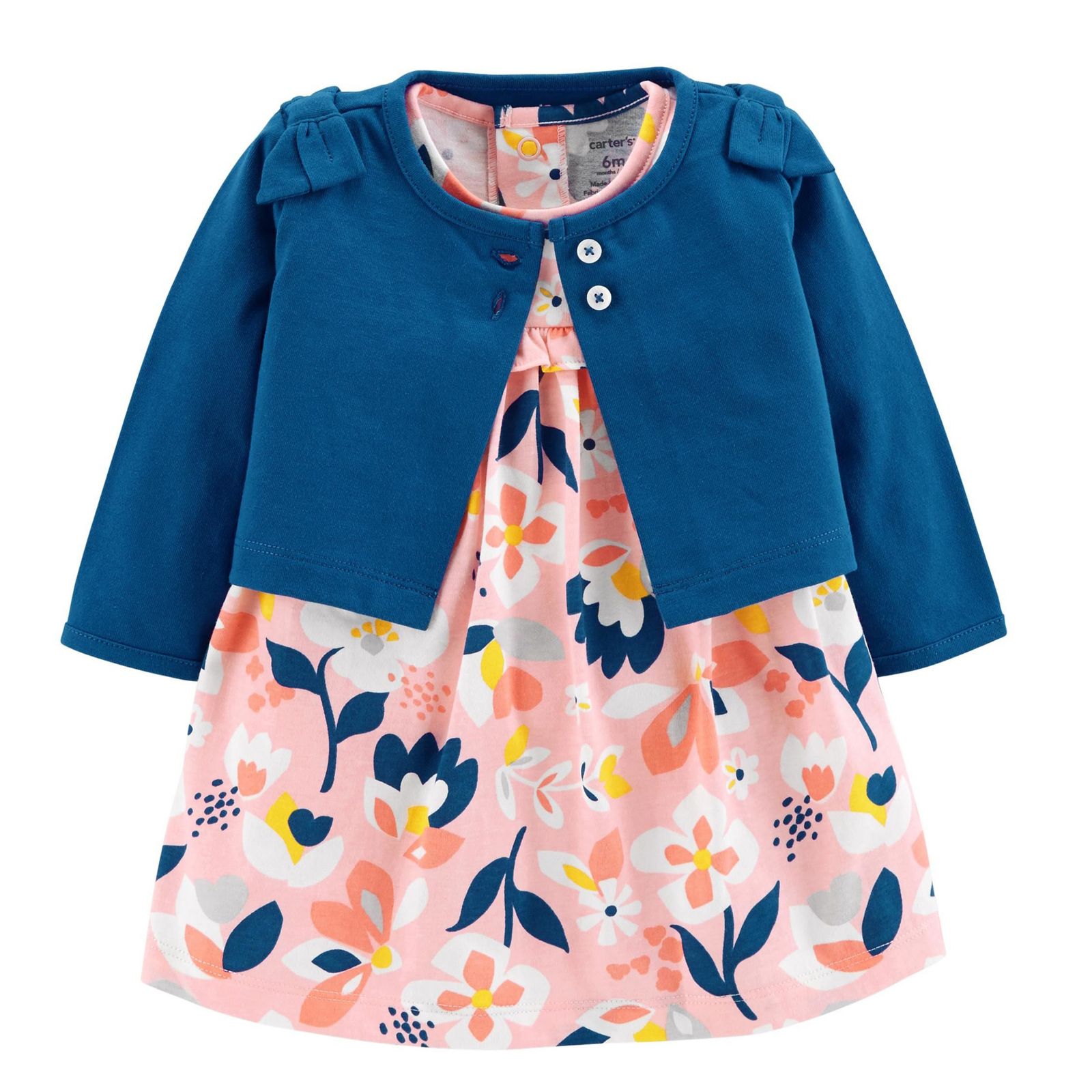 ست کت و پیراهن نوزادی دخترانه کارترز طرح Floral کد M615 -  - 1