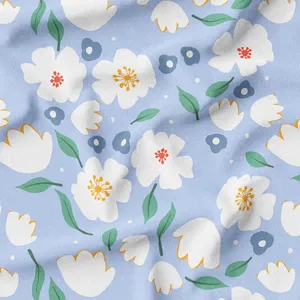 پارچه لباس عرض 1.5 متر پارچه باما مدل بهارآسا کد 7011410 رنگ آبی