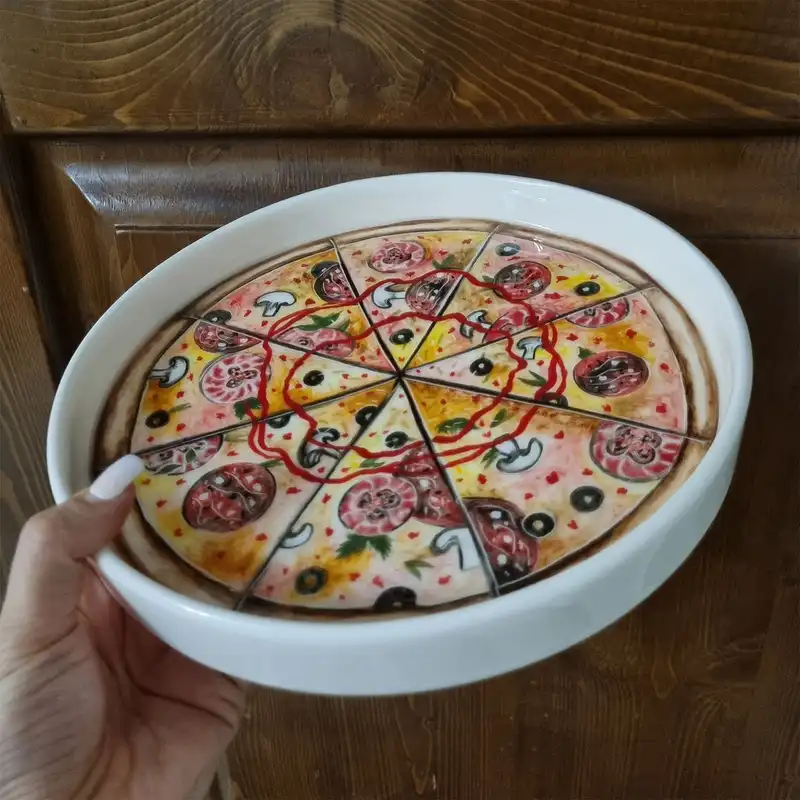 ظرف سرامیکی مدل پیتزا