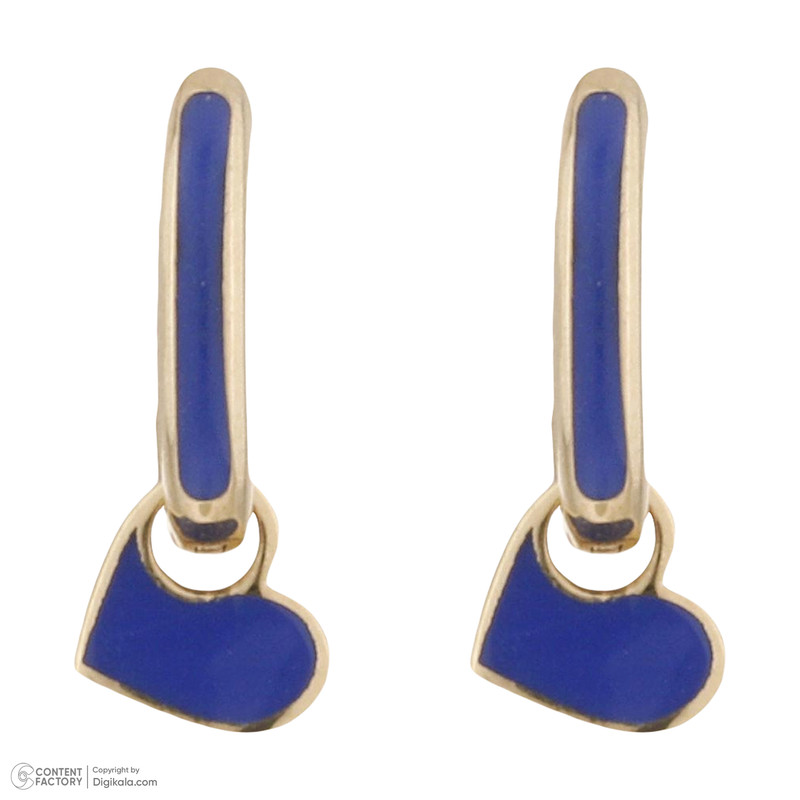 گوشواره حلقه‌ای طلا 18 عیار زنانه گلدم مدل قلب E-3090047 - 3