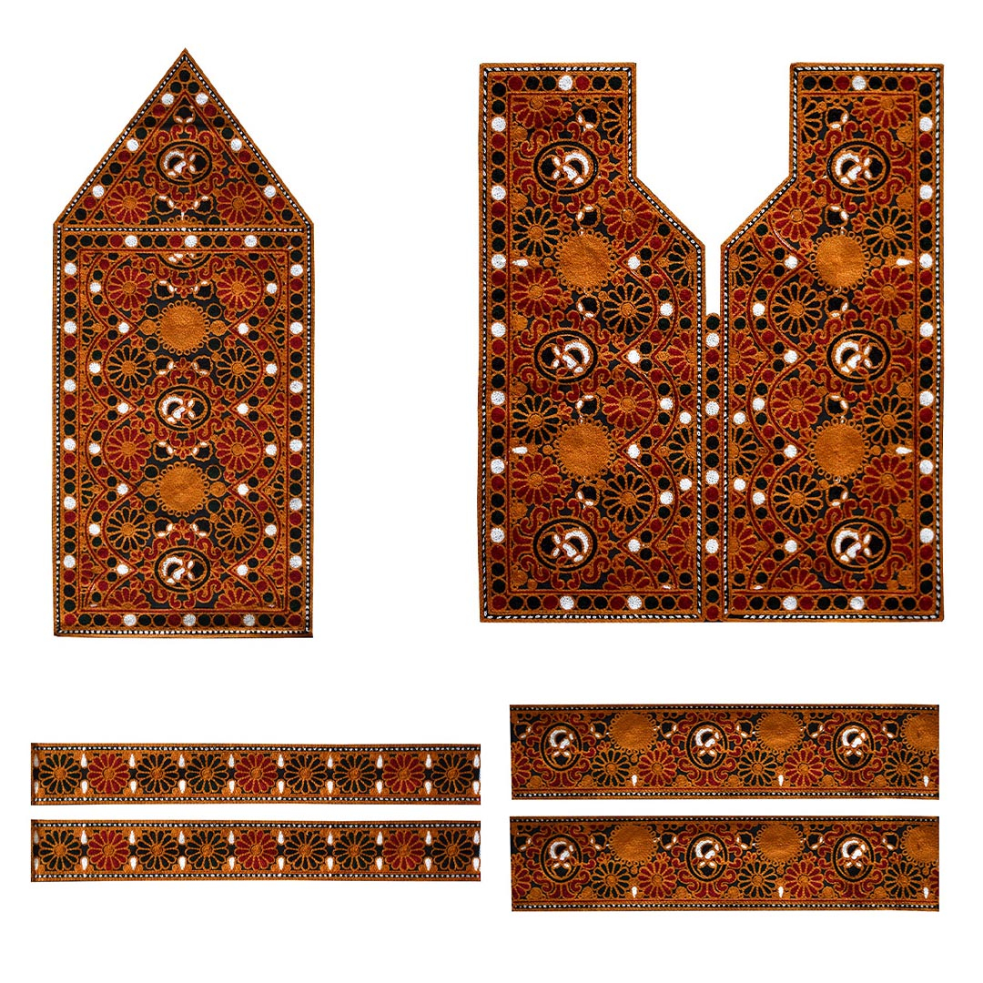 پارچه سوزن دوزی مدل GLD-3022 مجموعه 6 عددی