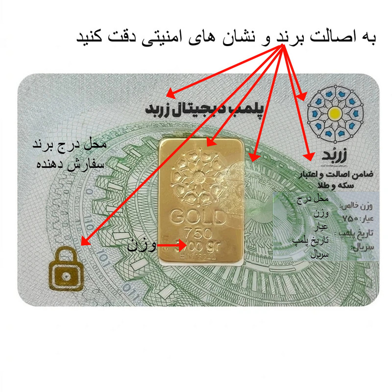 شمش طلا 18 عیار گالری طلای پیرعطا مدل zpmili5 - 5