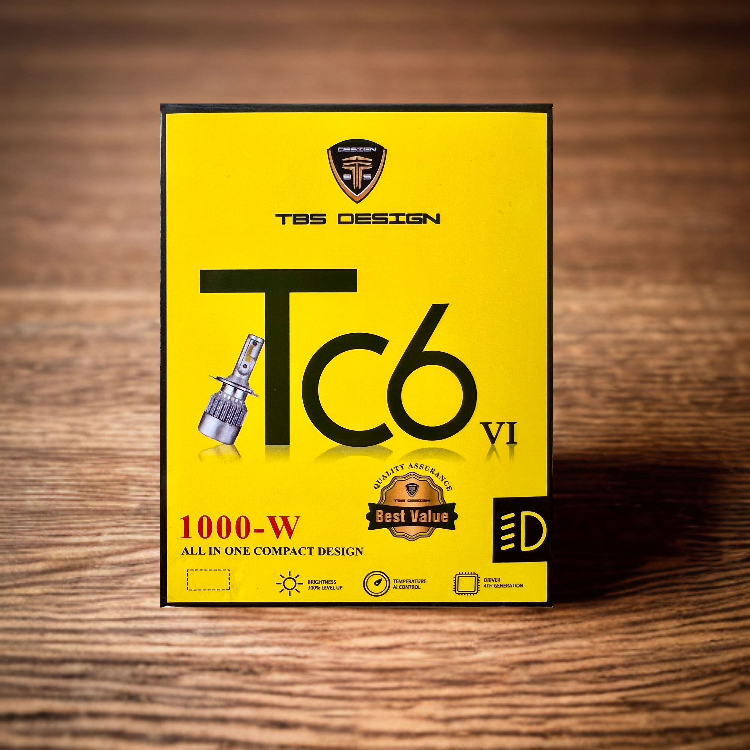 هدلایت لامپ خودرو تی بی اس دیزاین مدل TC6 پایه H3 بسته دو عددی
