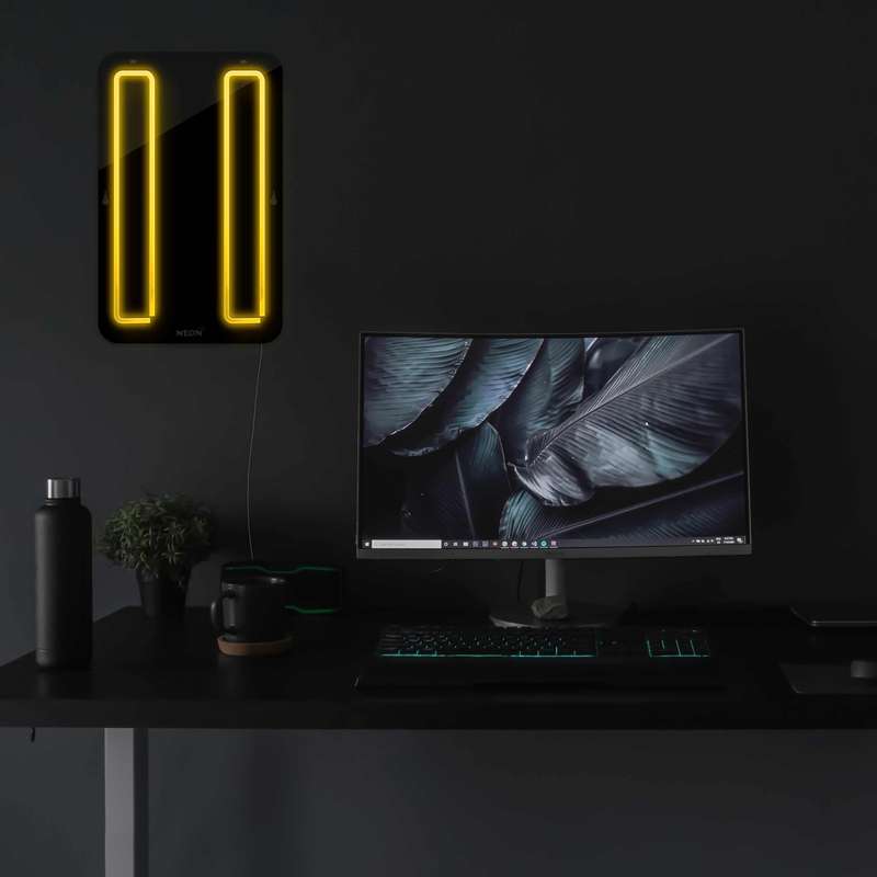 چراغ دیواری نئون دیزاین مدل Pause-BL_YL