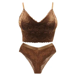 ست شورت و نیم تنه زنانه مدل دانتل رز رنگ قهوه ای