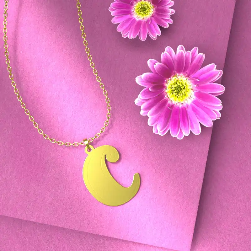 گردنبند طلا 18 عیار زنانه مدوپد مدل حرف C کد H3-1-1083