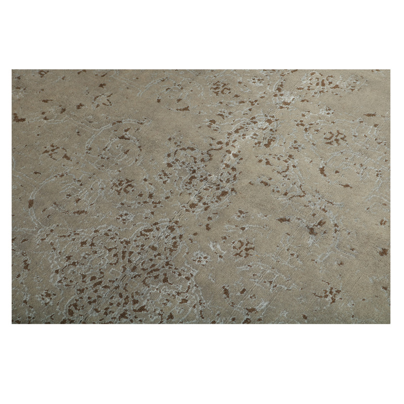 فرش نیمه دستبافت چهار متری طرح گل ابریشم کد 543911