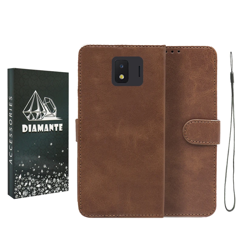 کیف کلاسوری دیامانته مدل Bandaviz Bk مناسب برای گوشی موبایل سامسونگ Galaxy J260 به همراه بندآویز