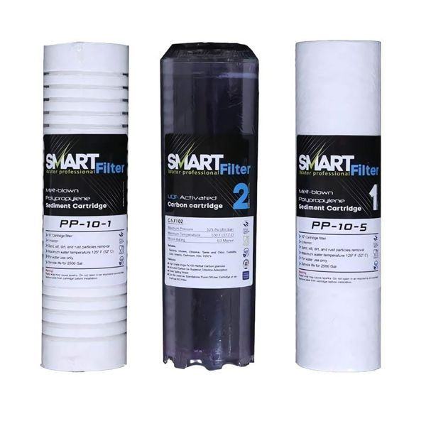 فیلتر دستگاه تصفیه کننده آب اسمارت دراپ مدل  مدل PP/GAC/CTO بسته 3 عددی