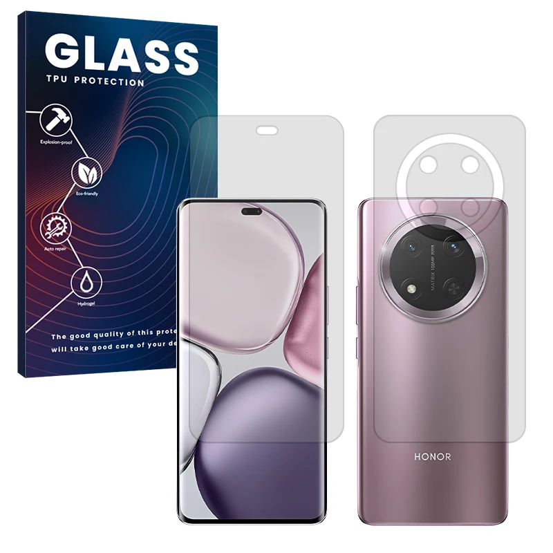 محافظ صفحه نمایش شفاف گلس مدل Resistant مناسب برای گوشی موبایل آنر X9c به همراه محافظ پشت گوشی