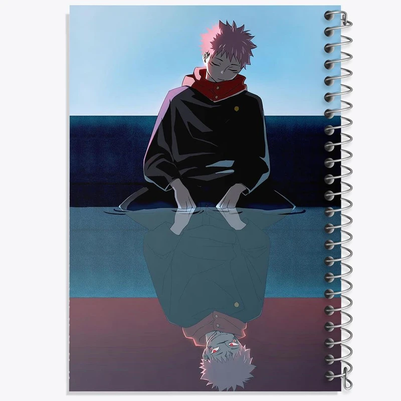 دفتر ژورنال نویسی 50 برگ خندالو مدل نقطه ای طرح یوجی و سوکونا انیمه جوجوتسو کایزن کد 11115