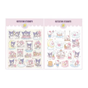 برچسب کیوت استار مدل اسکرپ بوک طرح کرومی و ملودی و کیتی مجموعه دو عددی