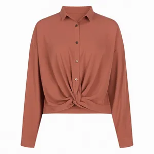 شومیز آستین بلند یقه برگردان زنانه مدل پیچیR37