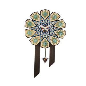 ساعت دیواری گالری نگارین طرح کاشی هفت رنگ کد80007