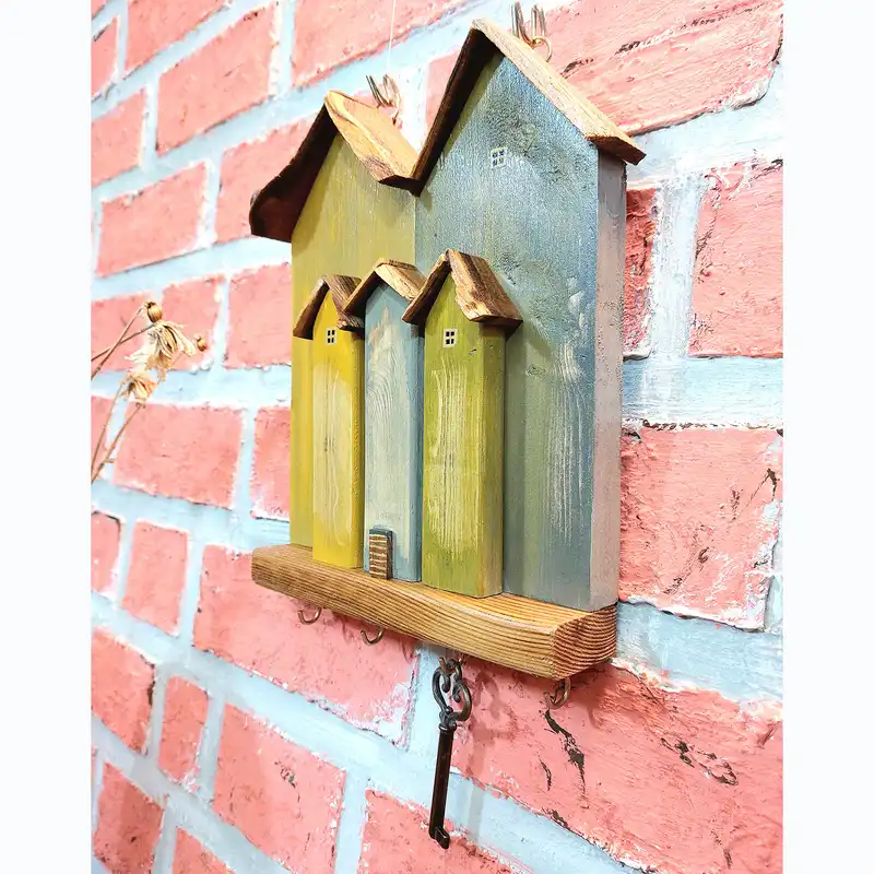 جاکلیدی چوبی مدل دهکده فانتزی کد 5234