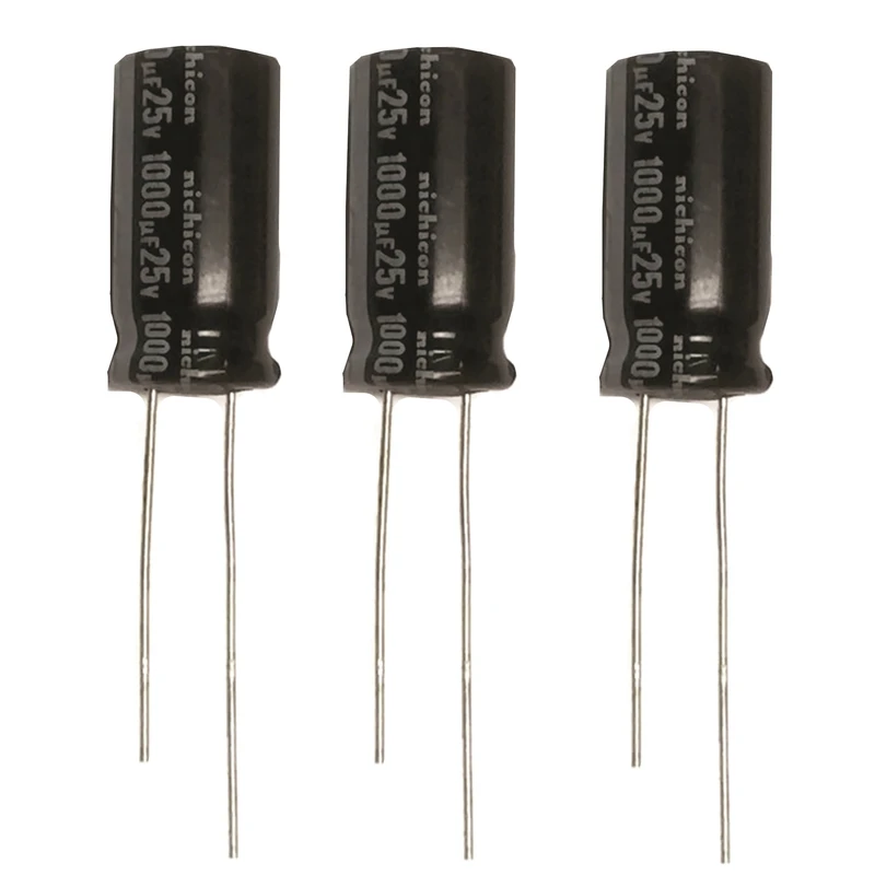 خازن الکترولیتی 1000 میکروفاراد نیچیکون مدل 25V بسته سه عددی