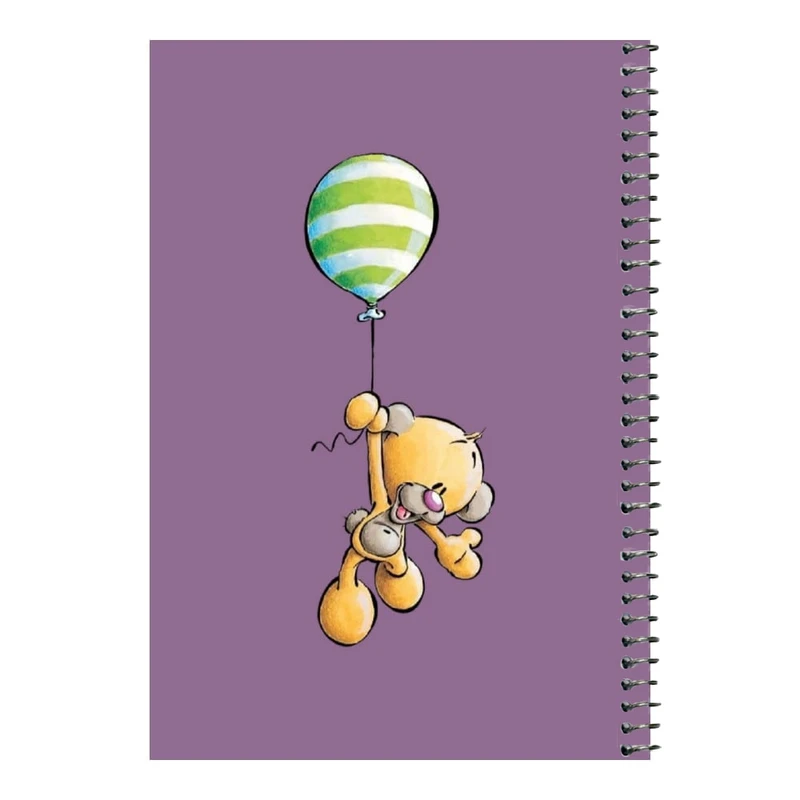 دفتر مشق 80 برگ اس جی مدل خرس و بادکنک راه راه    